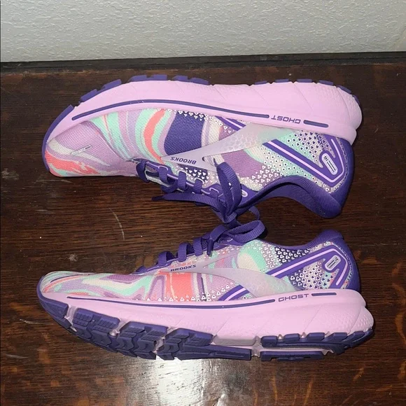 Brooks Women's Athletic Shoes - Ghost 14. Purple and Pink swirls - Picture 6 of 10